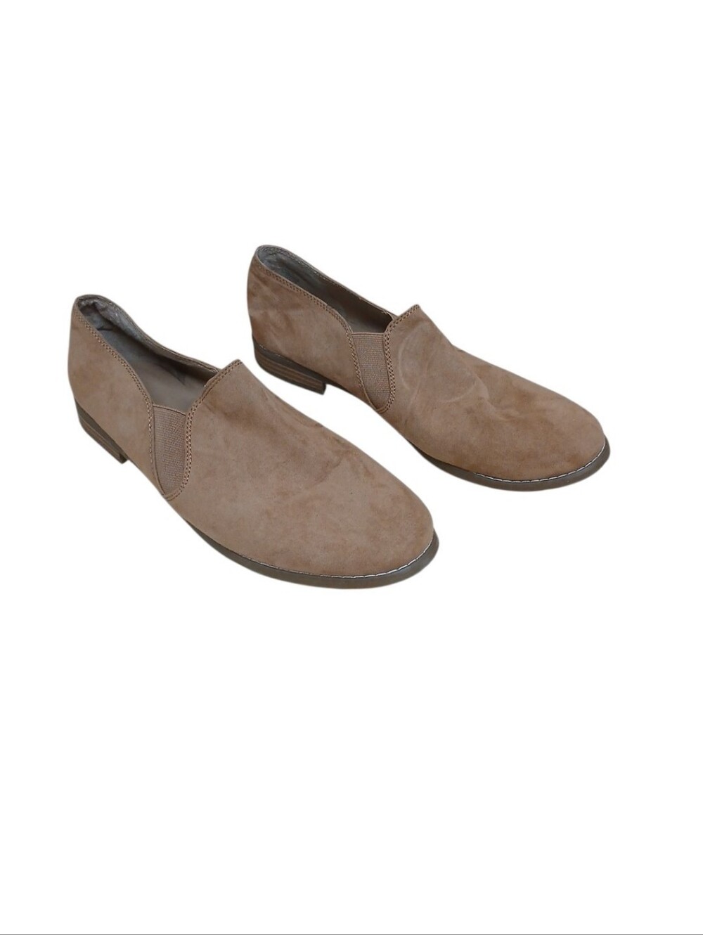 Franco Sarto Women's Suede Slip-On Loafers in Taupe Size 9.5